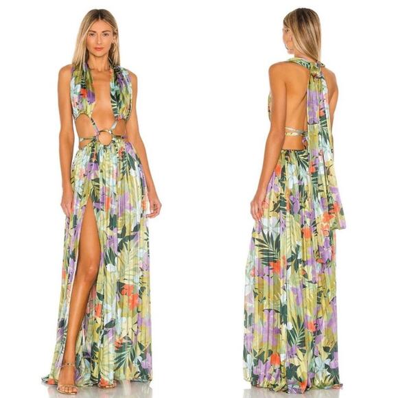 NWT Bronx And Banco 4 / S Tropics Maxi Dress - Picture 1 of 16